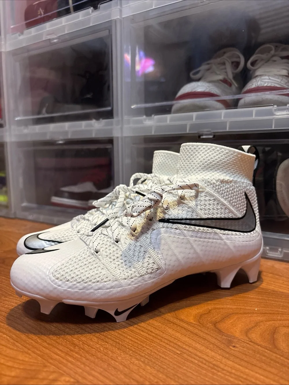 Nike Vapor Edge 360 Untouchable White Silver FQ0235-102 Football Cleats Sz 6.5M